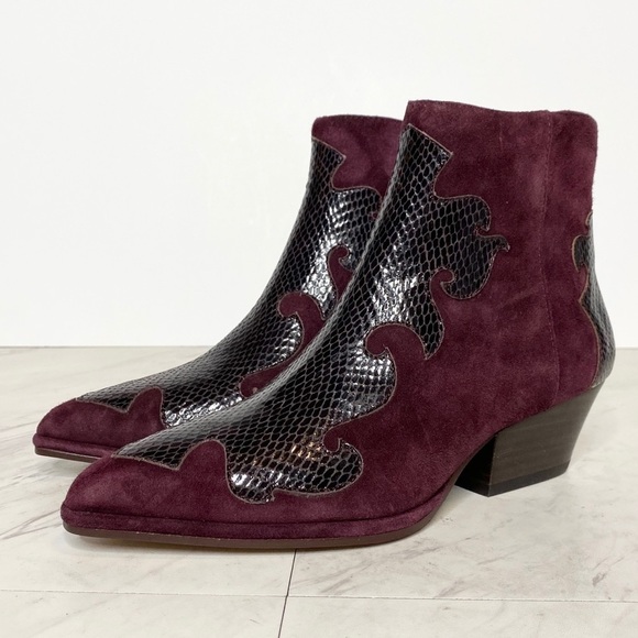 New! Louise Et Cie Zenobie Western Plum Bootie 6.5 - Picture 1 of 12